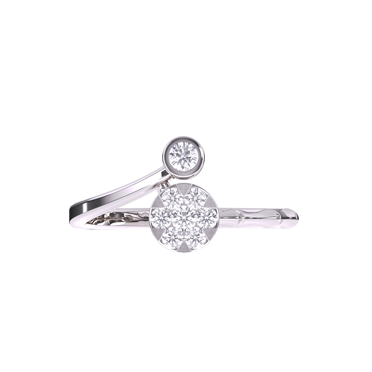 Charming Bypass Diamond Bamboo Ring